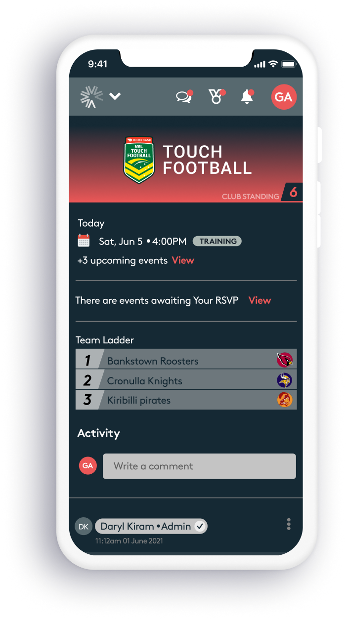 Assemble Sports app screen 3