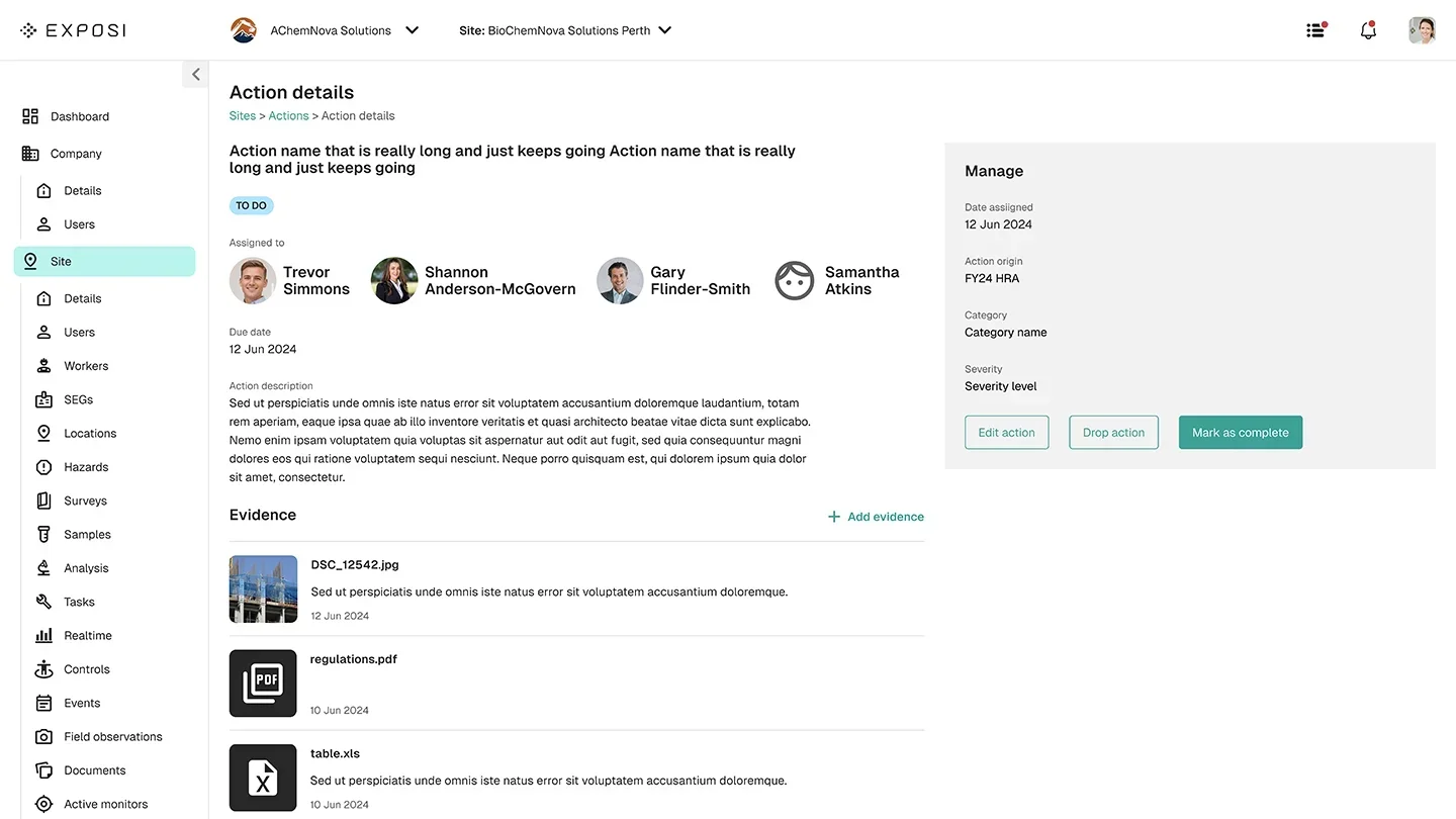 GCG final application — detail view