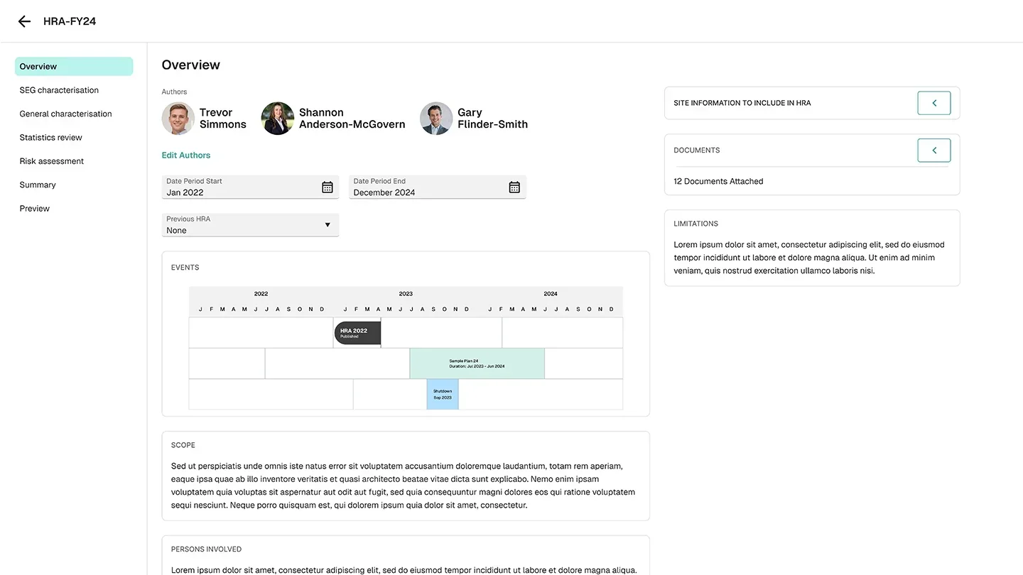 GCG final application — detail view