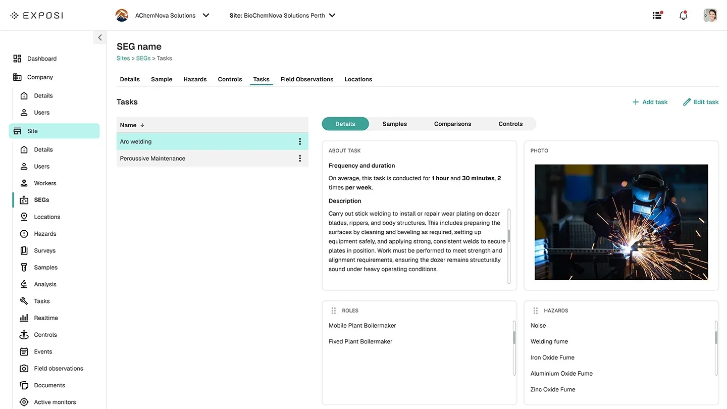 GCG final application — data view