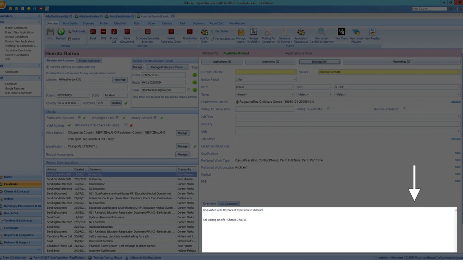 Candidate whiteboard — before