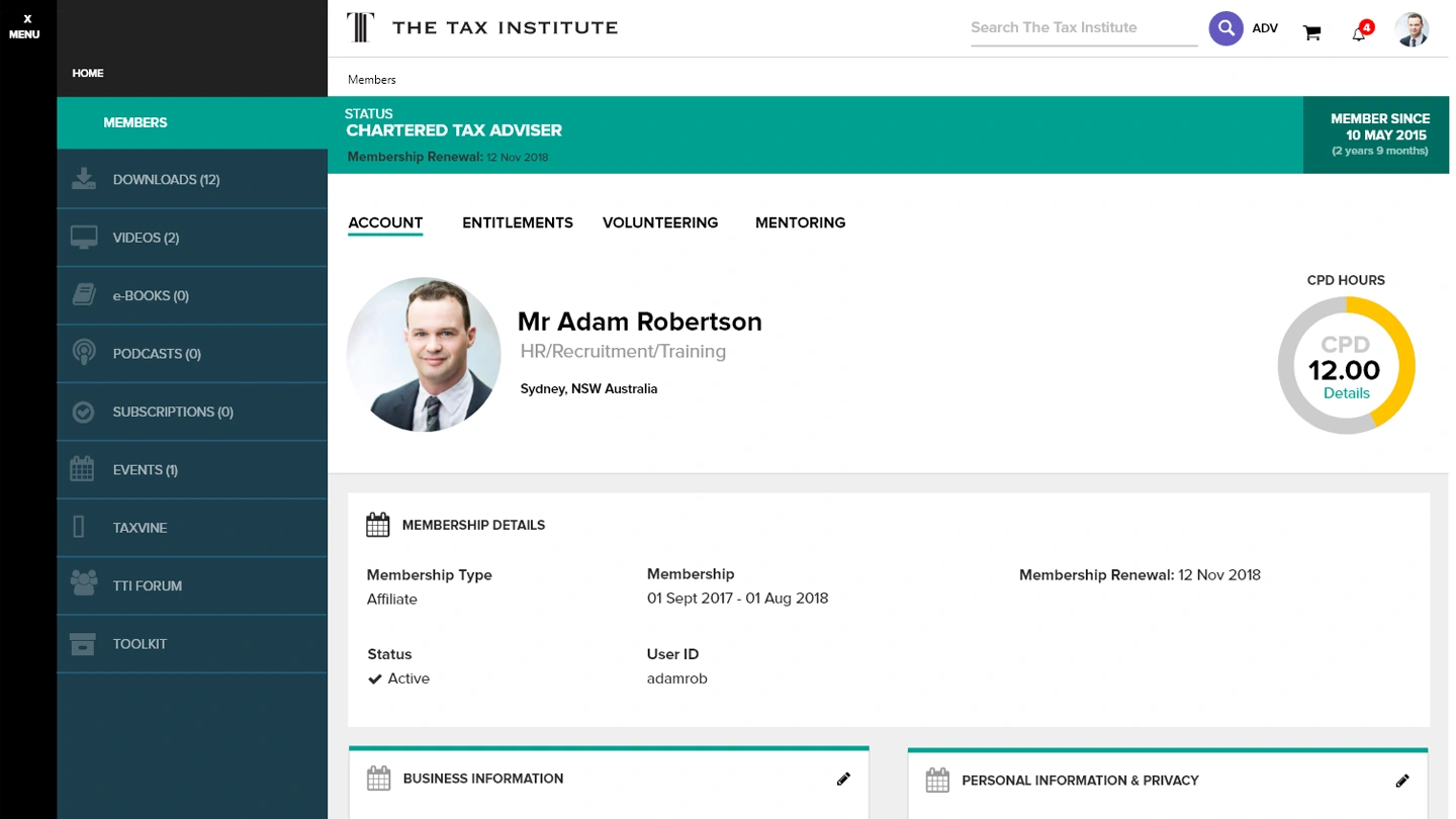 GCG final application — data view